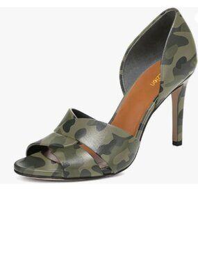 Pazzion Camo Print Sexy Open Toe High Heeled D'Orsay Pump Slip On Sandal
